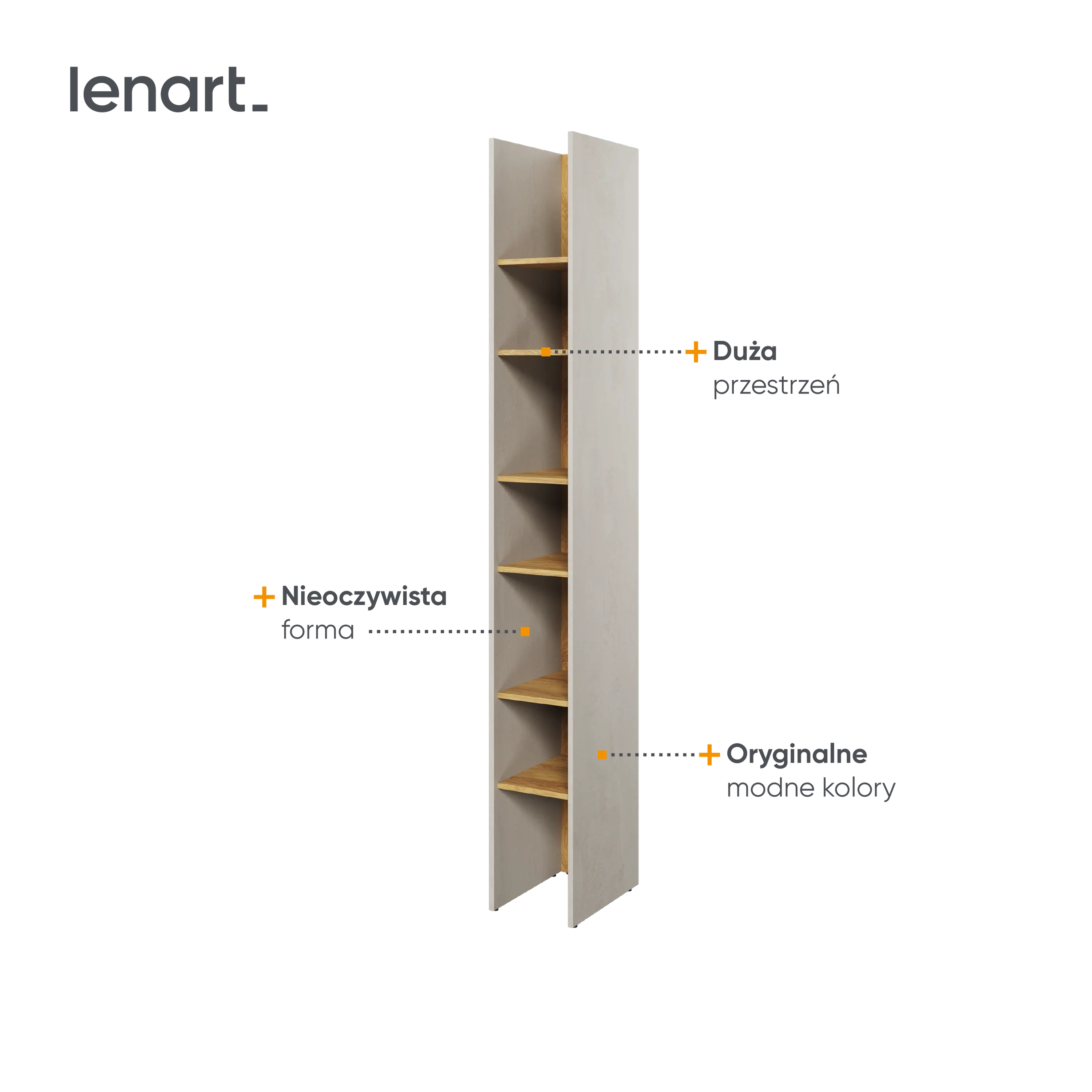 Wąski regał Teen Flex TF-03 27cm szary - TF3SFH