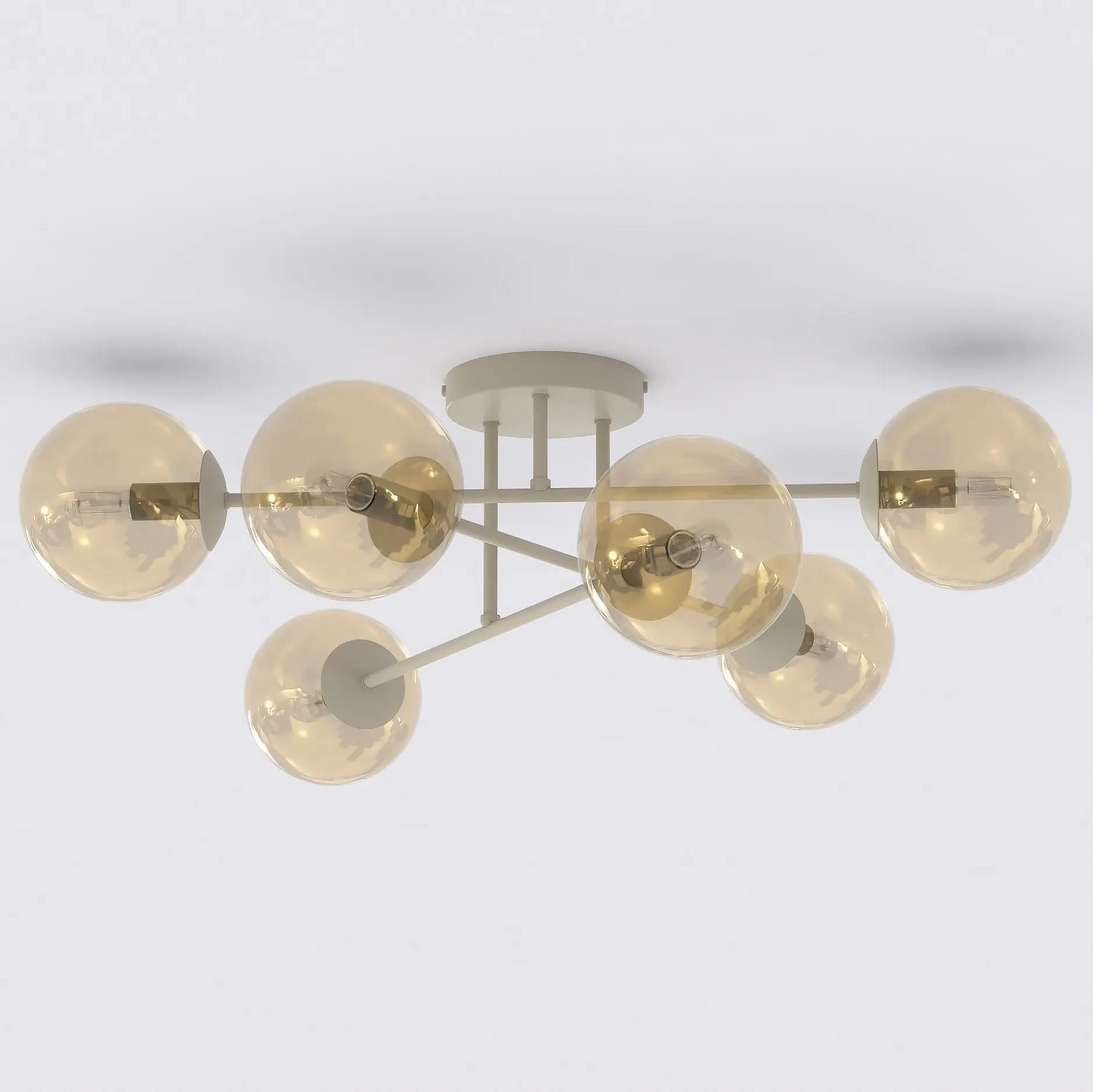 Lampa sufitowa ROMA 6 beżowy bursztynowy