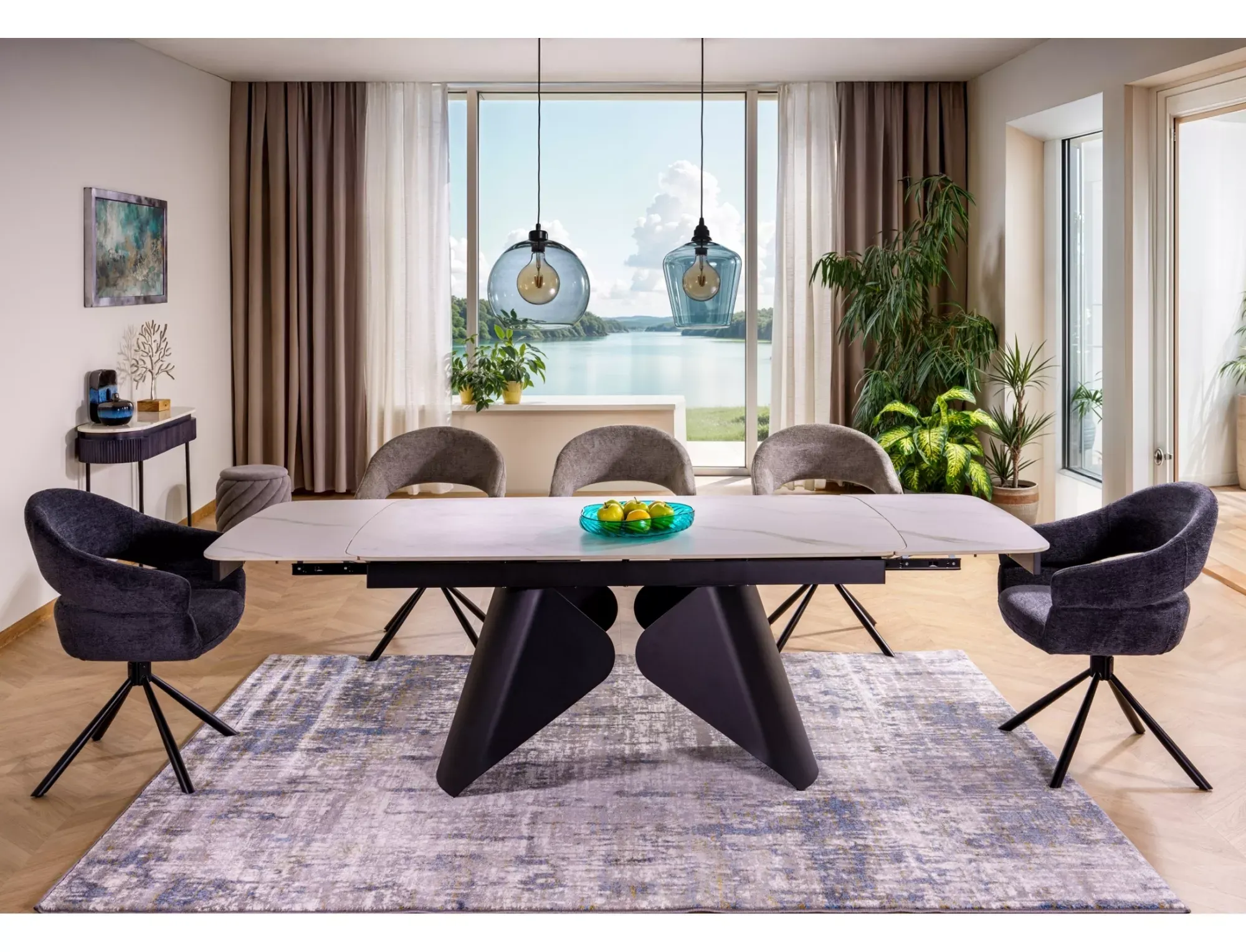 Krzesło obrotowe z podłokietnikami BORGO Raven 18 ciemnoszare czarne nogi - BORGORCCSZ