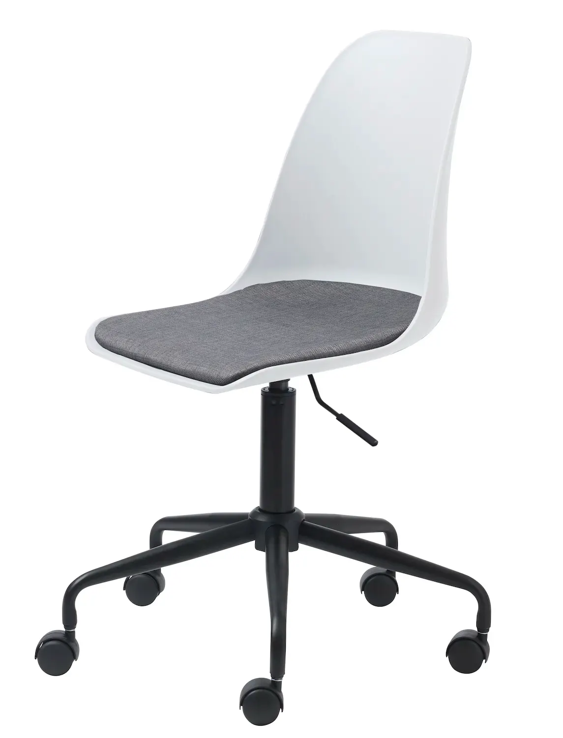 Krzesło biurowe z regulacją wysokości WHISTLER tapicerowane siedzisko - biały, szary