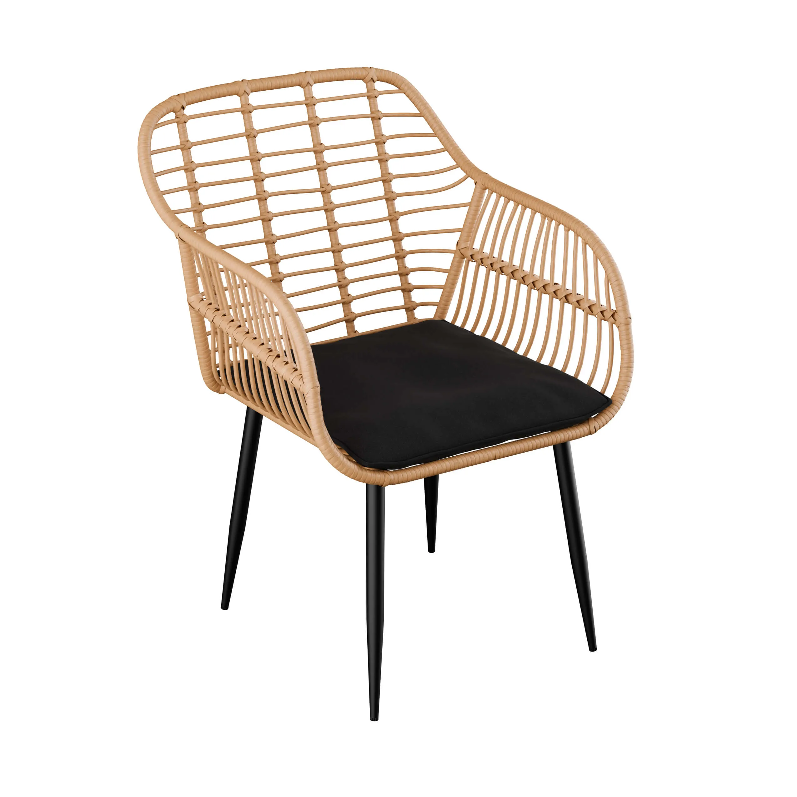 Zestaw ogrodowy na balkon i taras WEBBY 3-set technorattan czarny Zenjoy - WEBBY_CZARNY