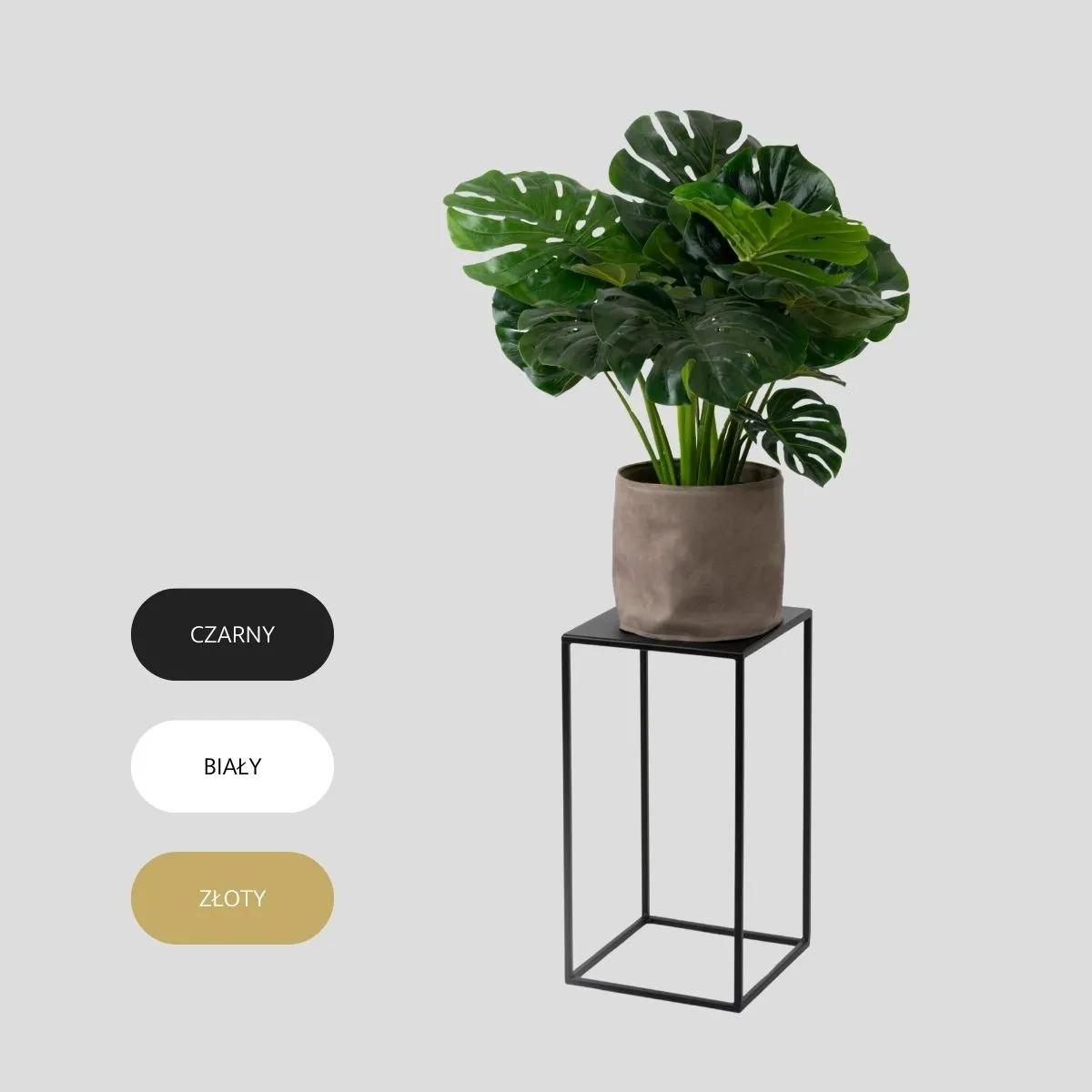 Kwietnik stojący metal drewno BREST S czarny - LD_TZ000154