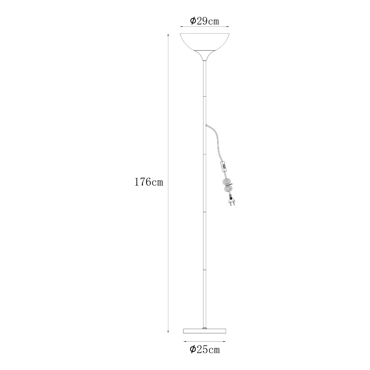 Lampa podłogowa SARDA czarna 176 cm — zdjęcie 2