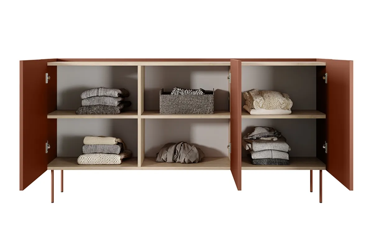 Komoda DESIN 170 3D - czerwony ceglany - dąb nagano - B_148975