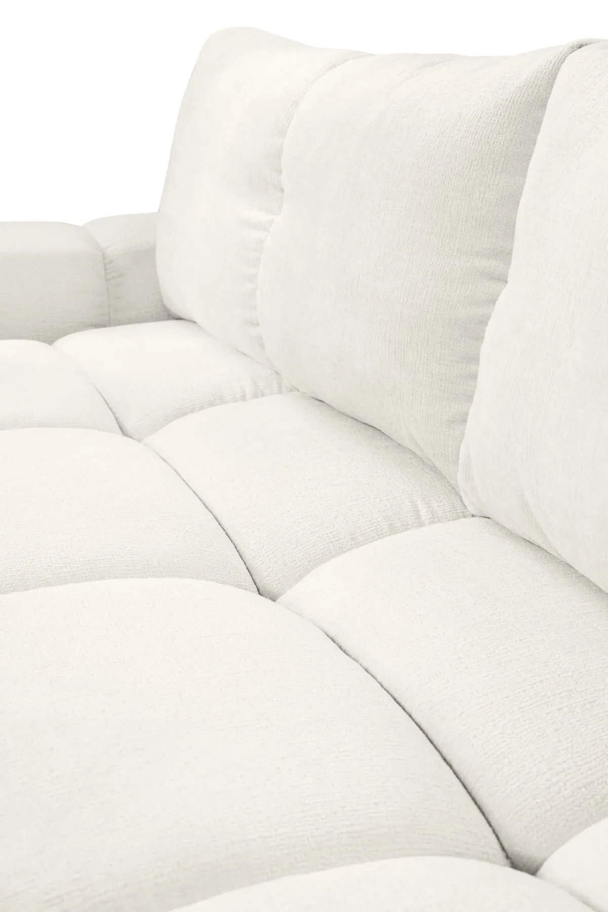 Sofa rozkładana z pojemnikiem SOHO 259 cm pikowana beżowa — zdjęcie 10
