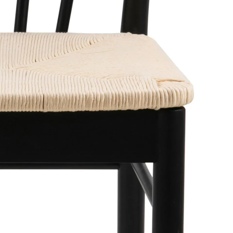 Krzesło z podłokietnikami Kasioppe Plecionka- Złamana biel, Czarny ( zestaw 2 sztuk ) - 0000097755
