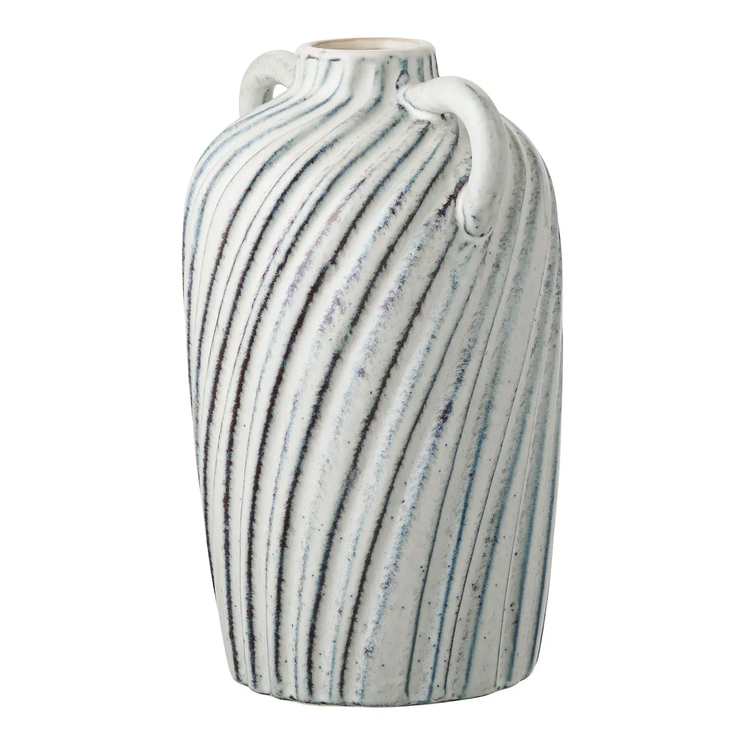 Wazon ceramiczny VASE 15,5x14x22 cm biały niebieski - 4441801