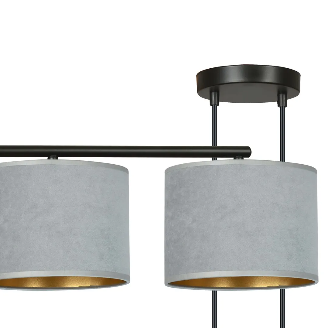 Lampa wisząca HILDE 4 czarny szary — zdjęcie 2