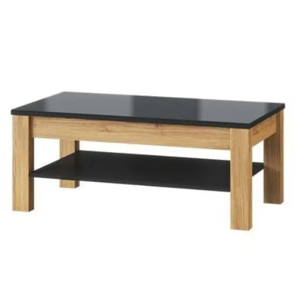 Stolik okolicznościowy KAMA 41 ława szklana dąb camargue czarny 110x60x46cm Stolik okolicznościowy KAMA 41 ława szklana dąb camargue czarny 110x60x46cm