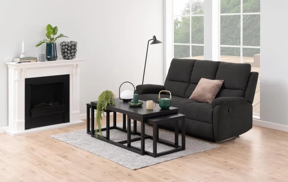 Zestaw 3 stolików kawowych Omma (120x60x50) - (56x51,5x44) - (56x51,5x44) Czarny — zdjęcie 9