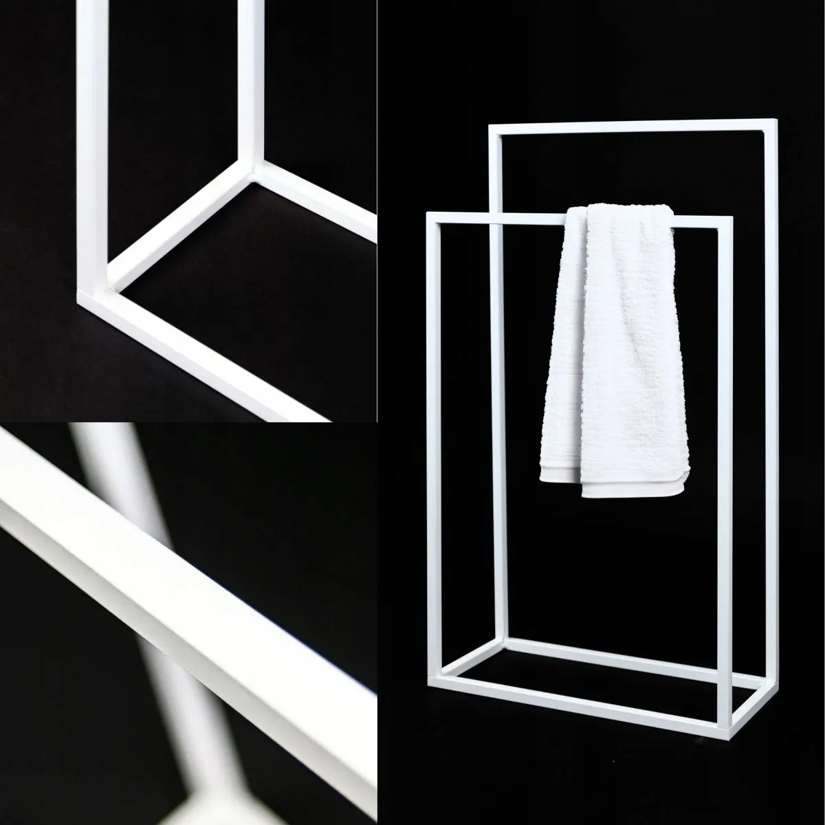 Wieszak na ręczniki metalowy OLIVER M biały - LD_TZ000215