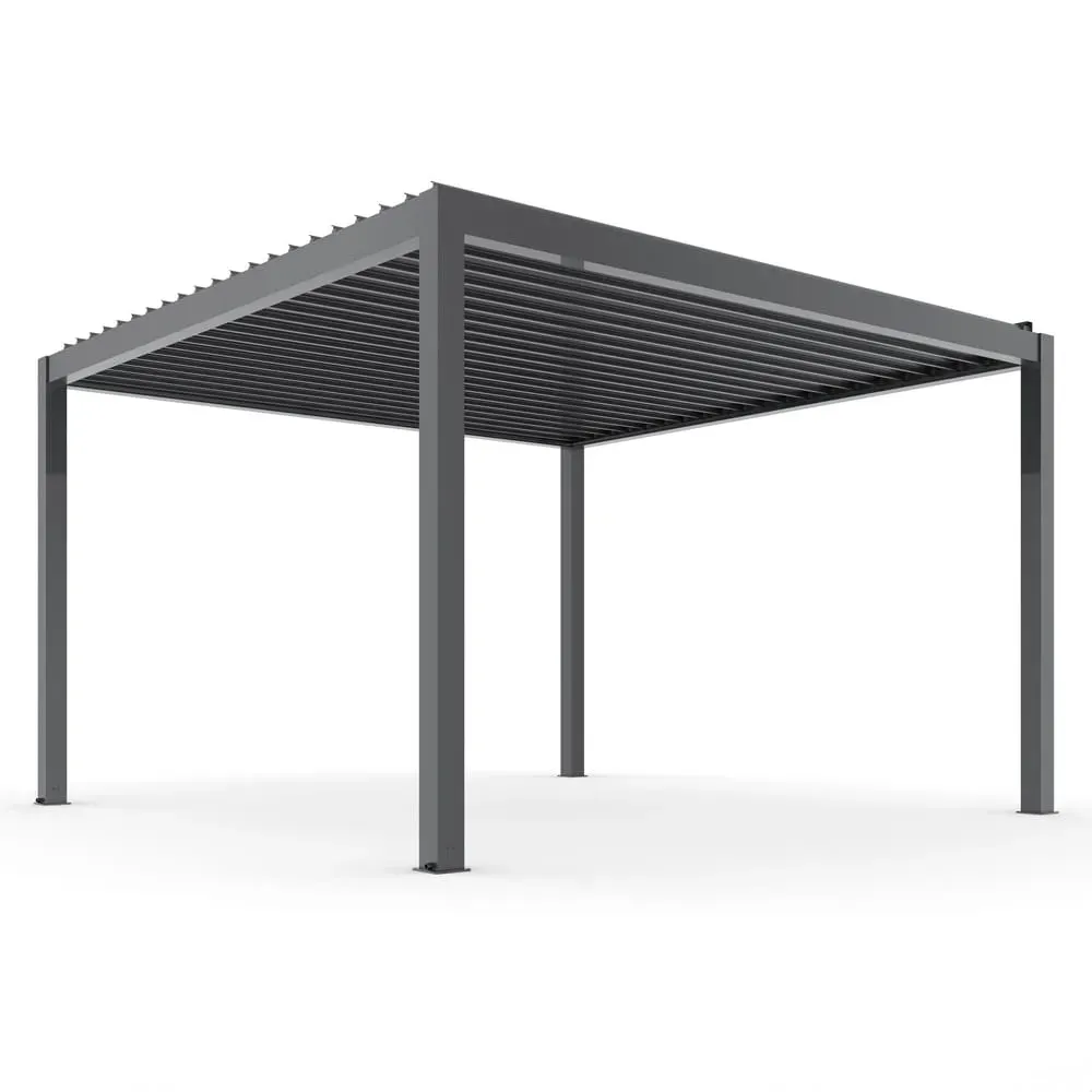 Pergola elektryczna LUXE 4x4x2,5m antracyt z oświetleniem LED Esti&Esta