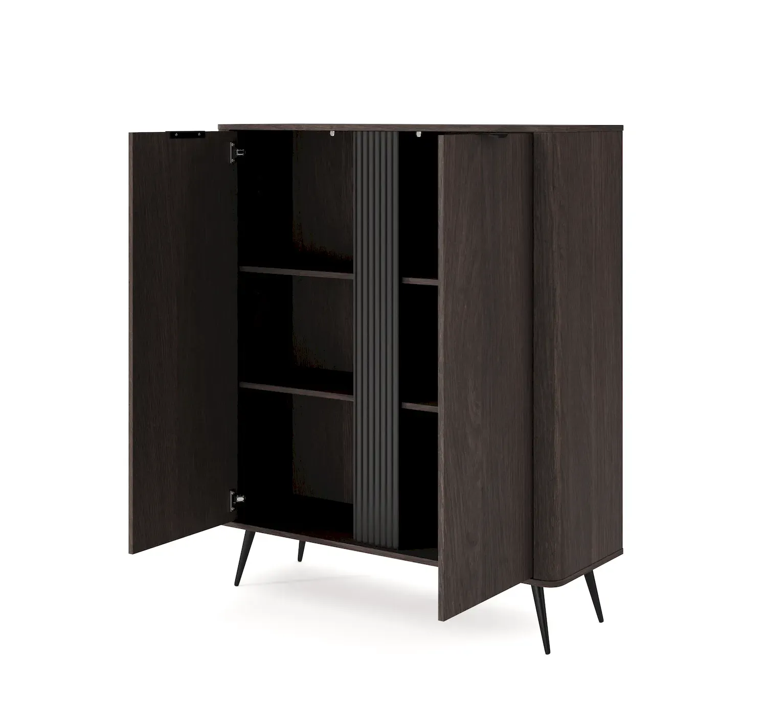 Komoda wysoka 2-drzwiowa VERIS dąb dunin czarny - LA_VERIS_KOMODA_WYSOKA_2D