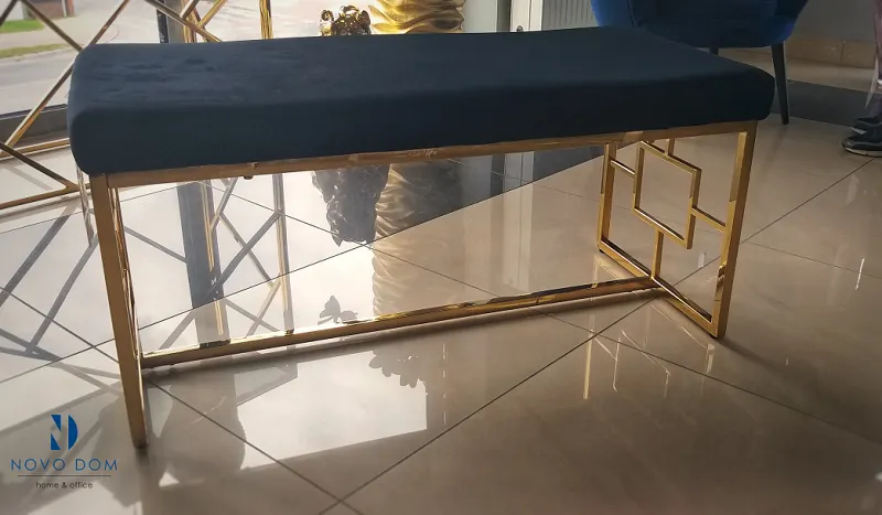 Ławka NOIR tapicerowana aksamitna 100 cm Signal - NOIRZLC