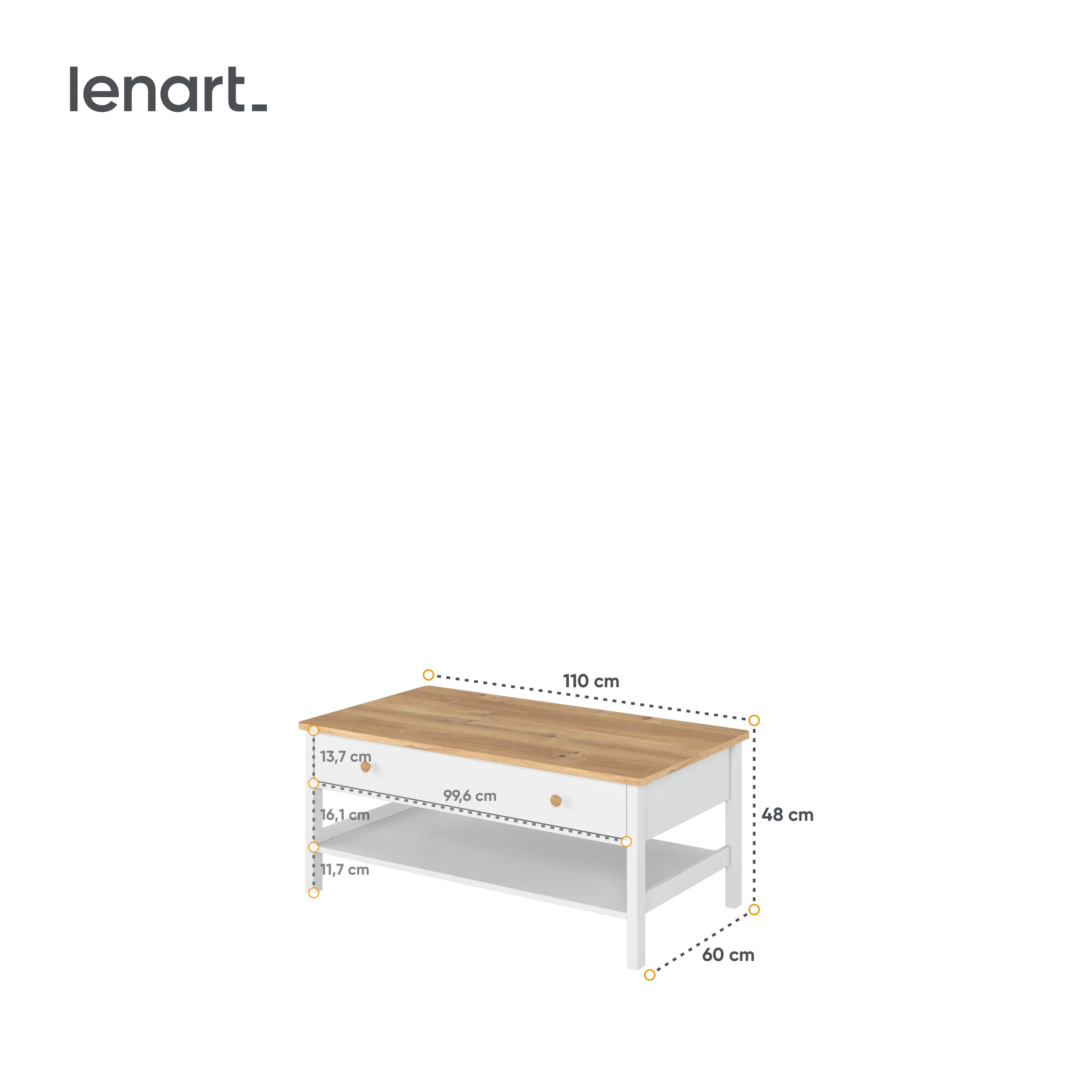 Stolik dziecięcy Story SO-15 biały/dąb nash - SO15BDN