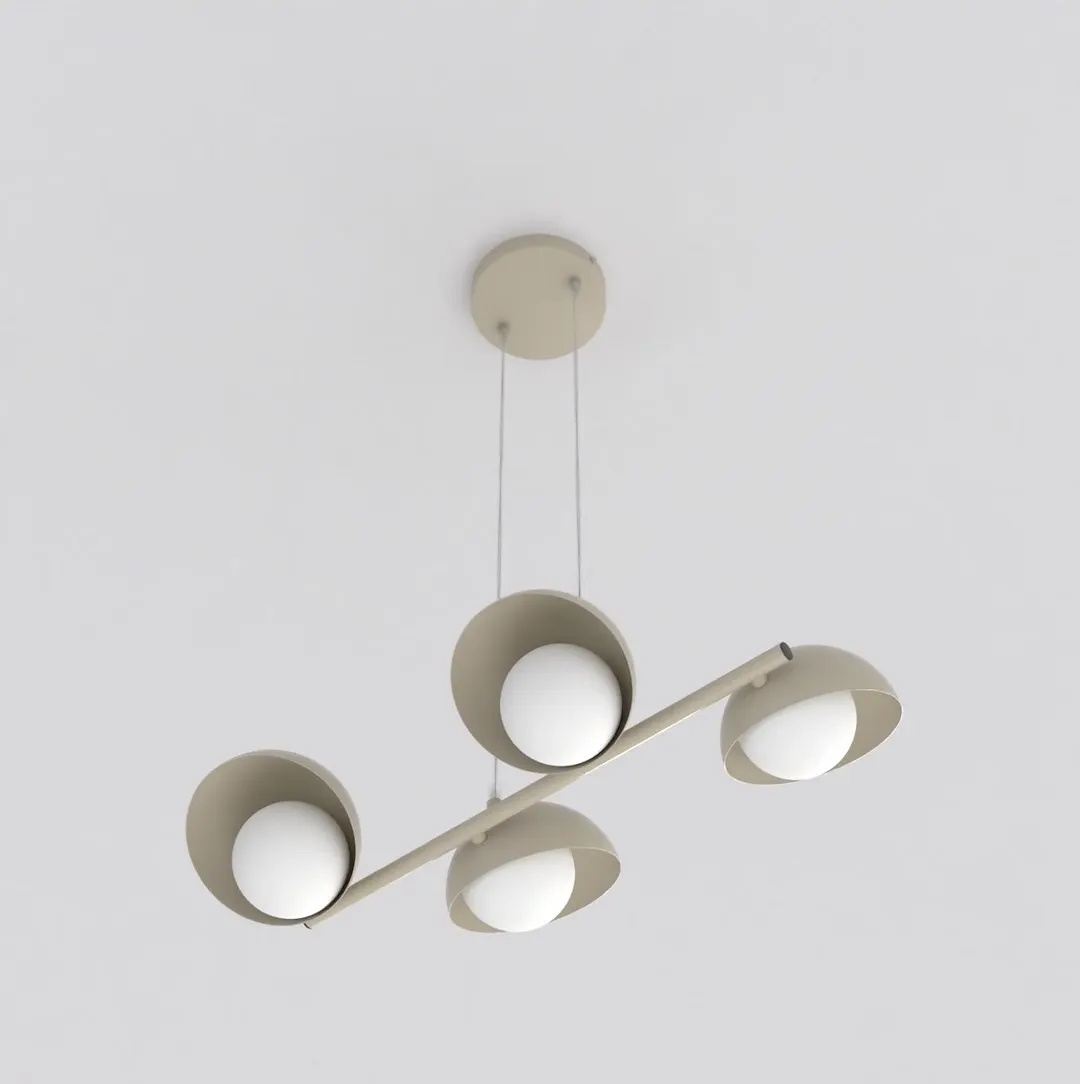 Lampa wisząca metalowa BOOM 4 beżowa - 1590/4