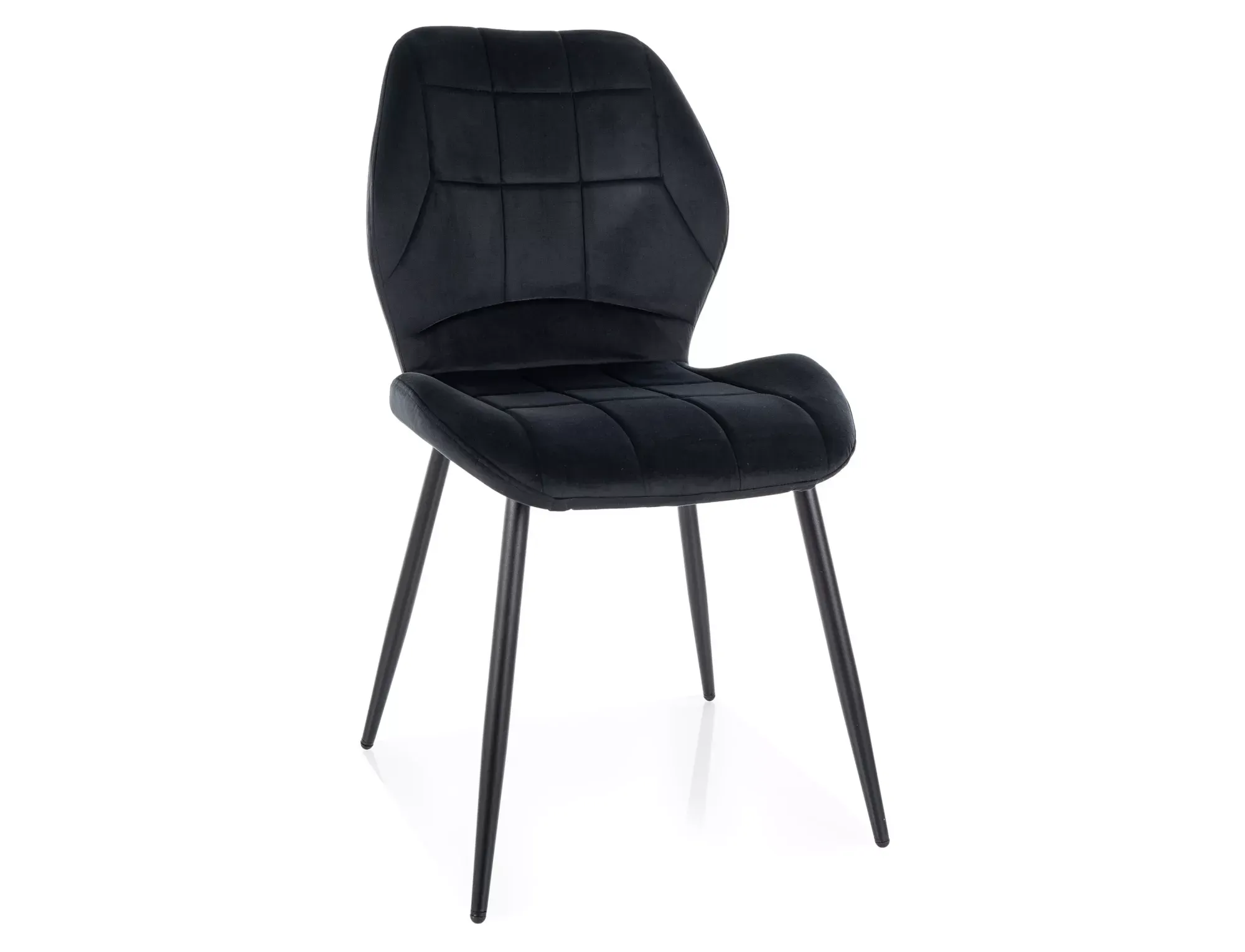 Krzesło aksamitne tapicerowane JAKE VELVET czarne/czarne nogi