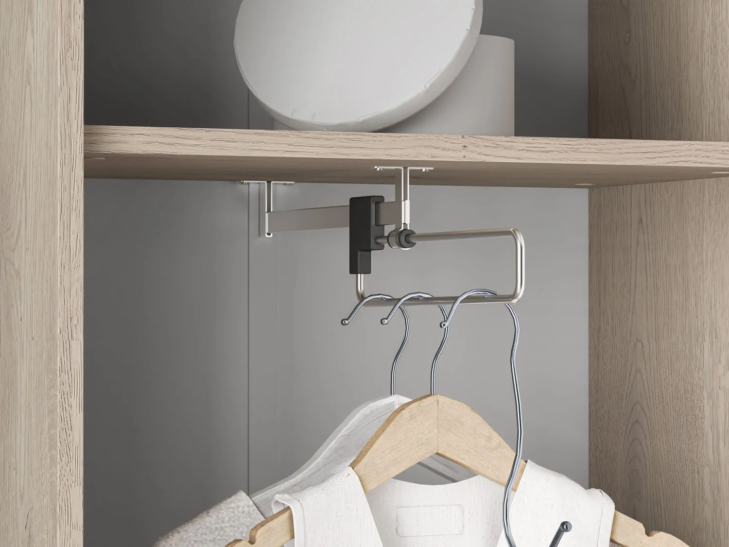 Szafa z drążkiem i półkami VOCO 54x200 L/P dąb cremona/kaszmir - 1VOCO01-001