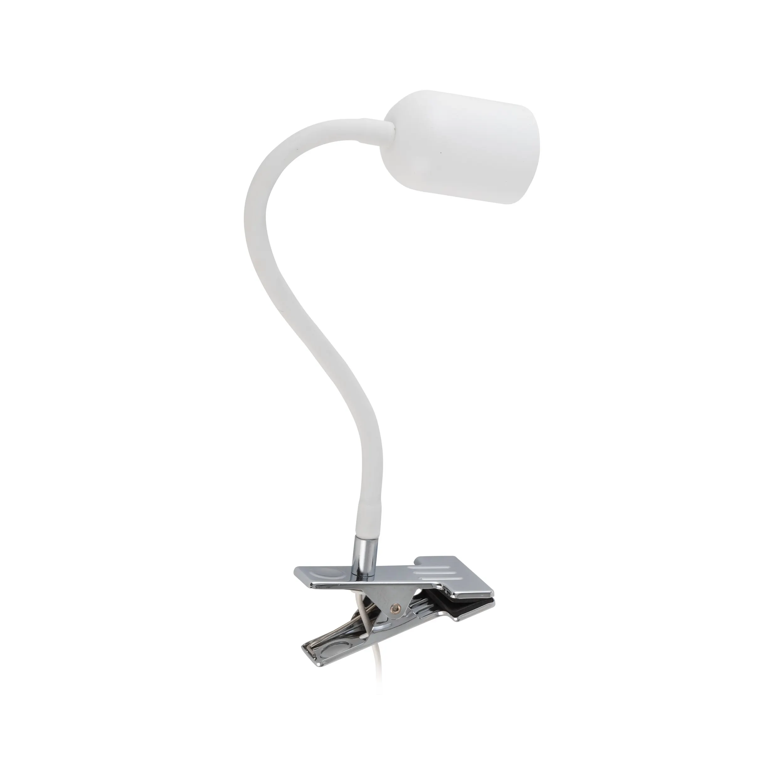 Lampa mobilna na klips TOP biała z chromowaną podstawą regulowana 35x20x6cm - TK_4559