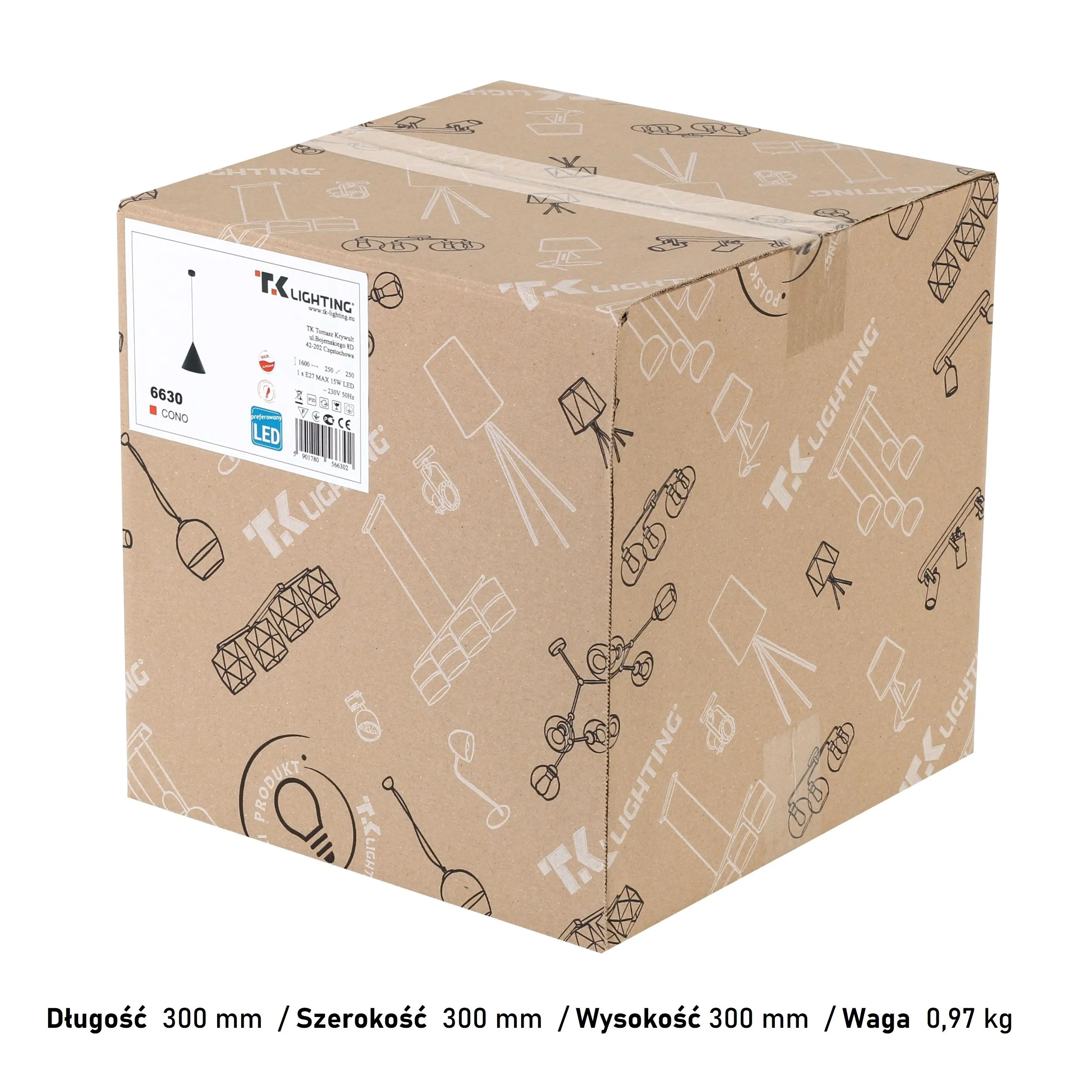 Lampa wisząca CONO czarna 160x25cm - TK_6630