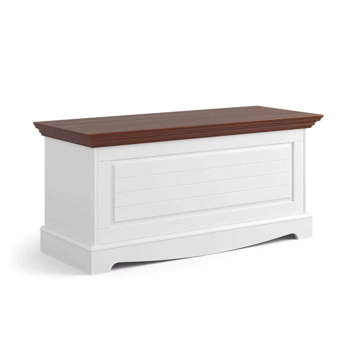 Skrzynia sosnowa BELLUNO ELEGANTE biała-orzech