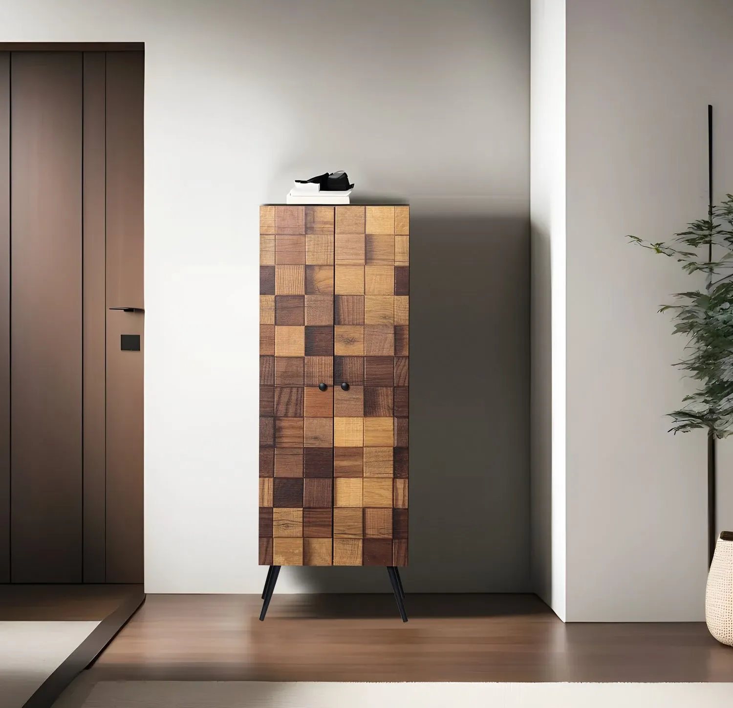 Szafka wielofunkcyjna 2-drzwiowa KOFIN HITITTE efekt drewna - ASI_854KLN4724