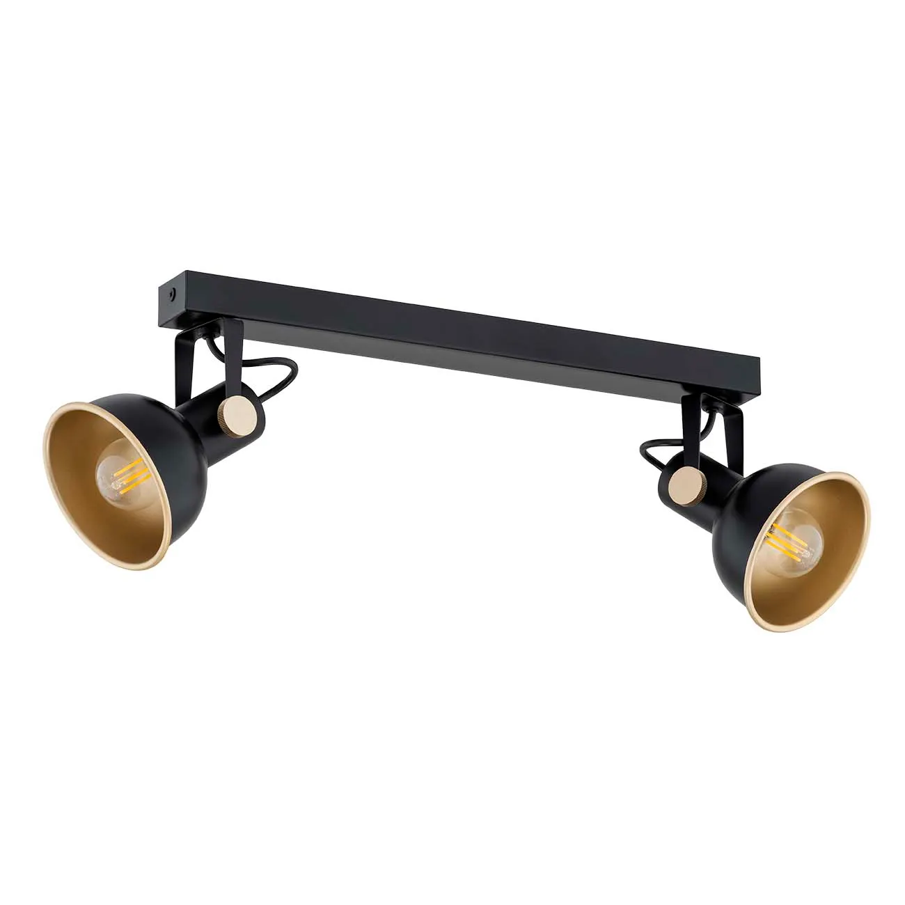 Plafon LENORA metalowy czarny ze złotymi elementami regulowany 54cm - 7142