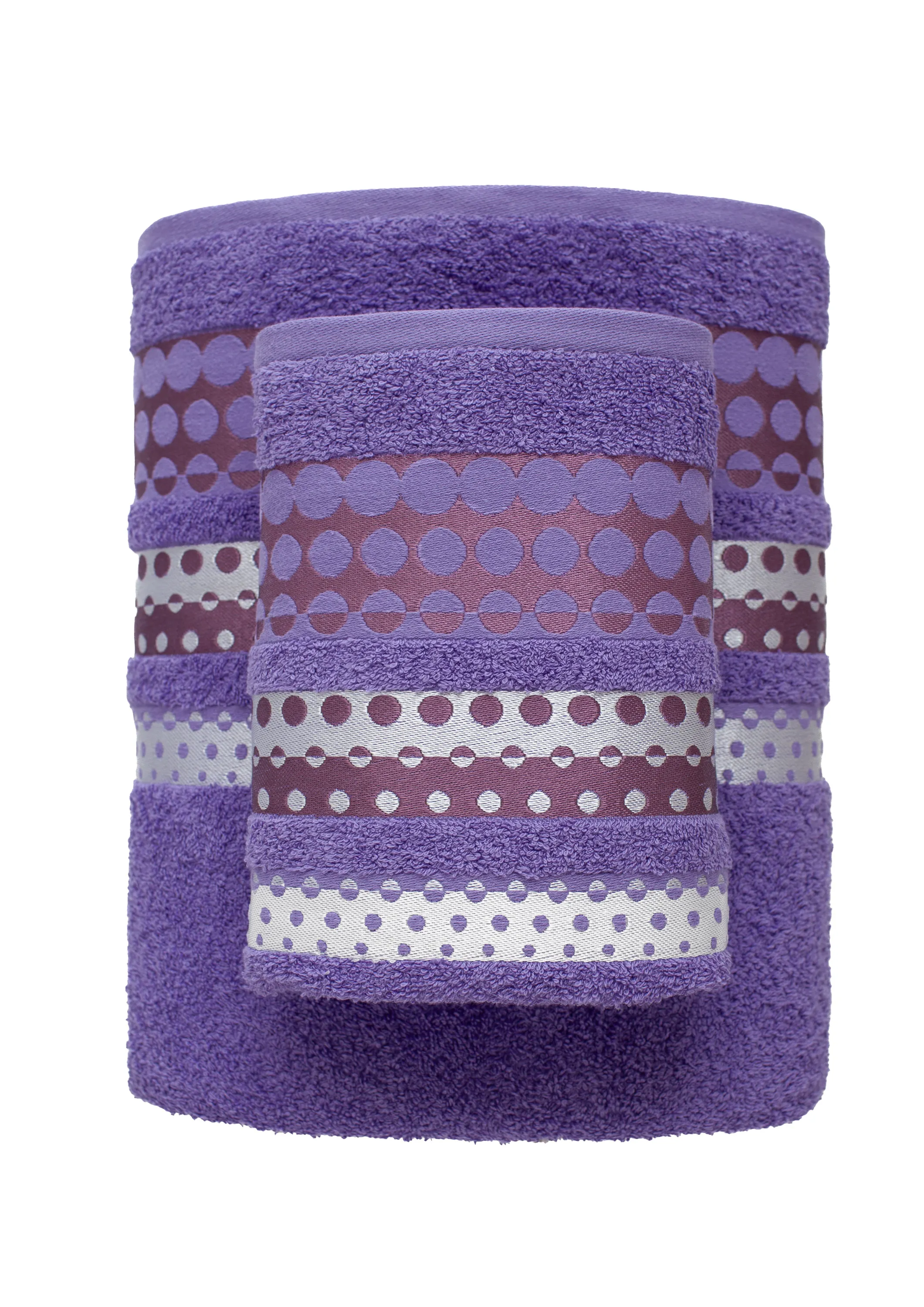 Ręcznik frotte SILVER żakardowy z haftem 50X90 fioletowy - FARO_8519