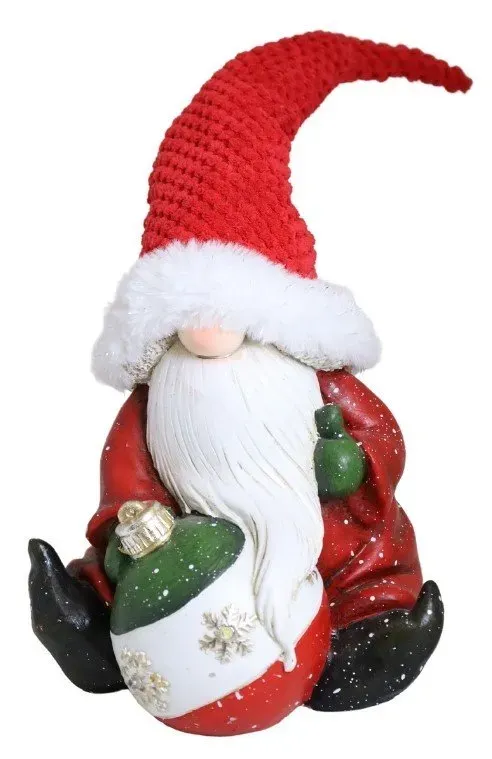 Mikołaj z bombką LED duży czerwony