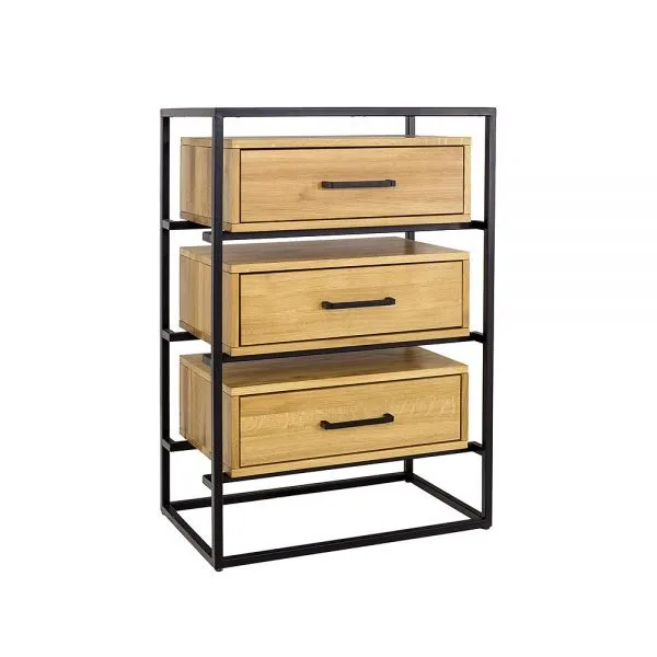 Komoda dębowa KD370 Naturalny DREWMAX