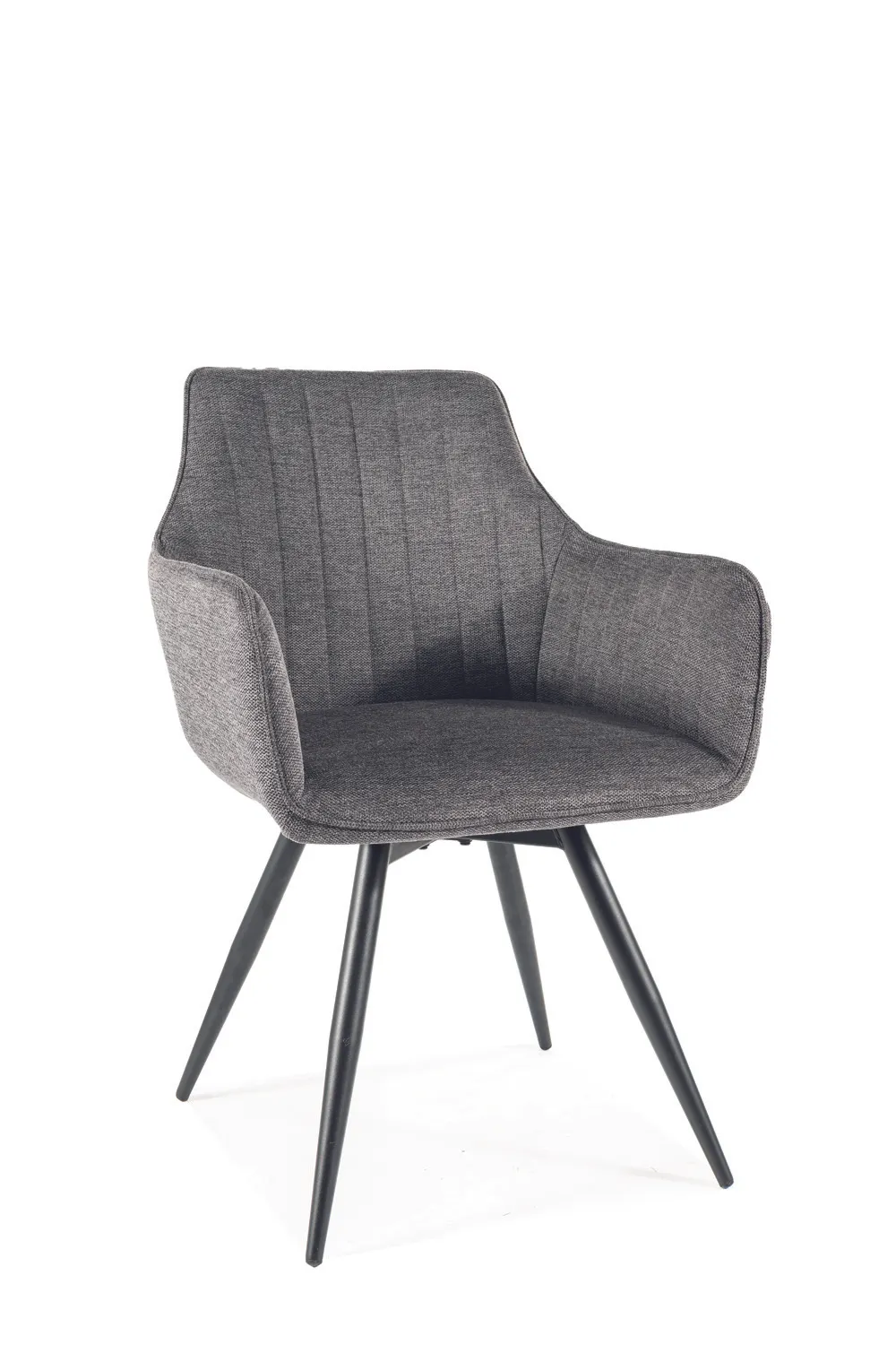 Krzesło z podłokietnikami BALLO BREGO 18 ciemny szary, czarny stelaż