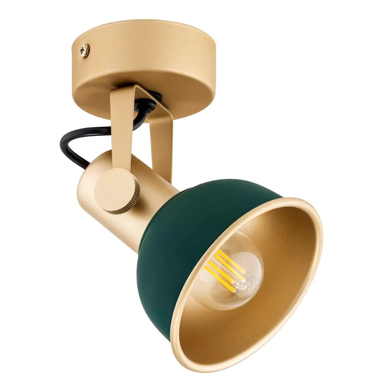 Kinkiet / Plafon LENORA metalowy złoty zielony regulowany - 8247