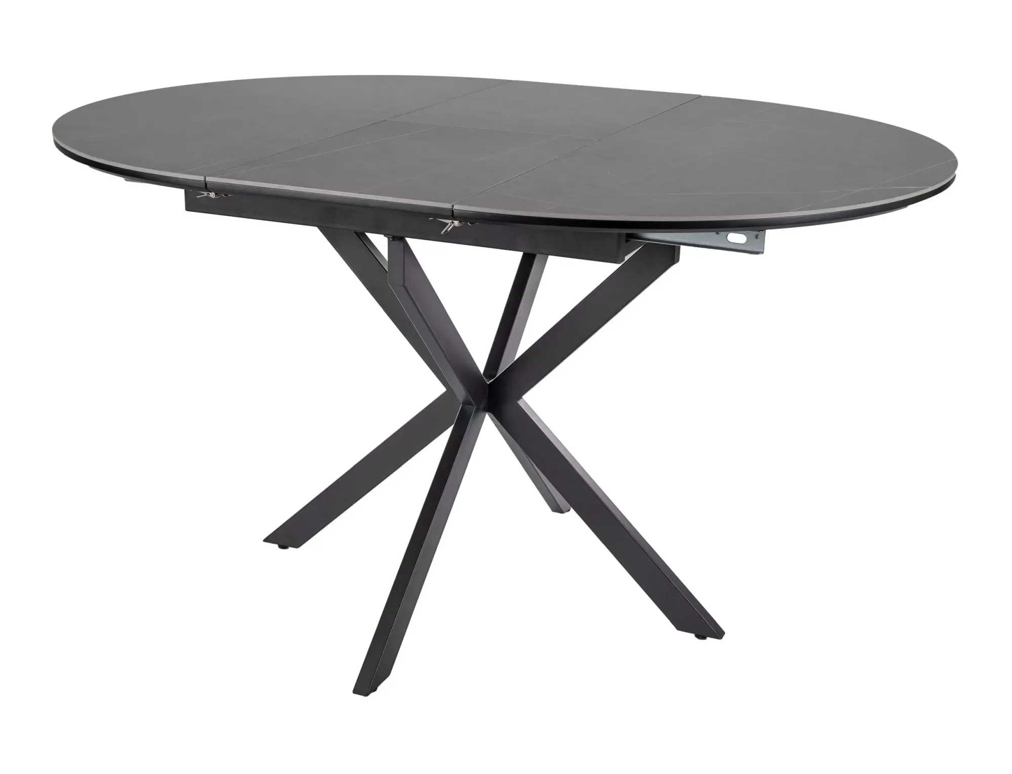 Stół okrągły rozkładany GASTON CERAMIC 100(135)x100 szaro-czarny - GASTONSZC100