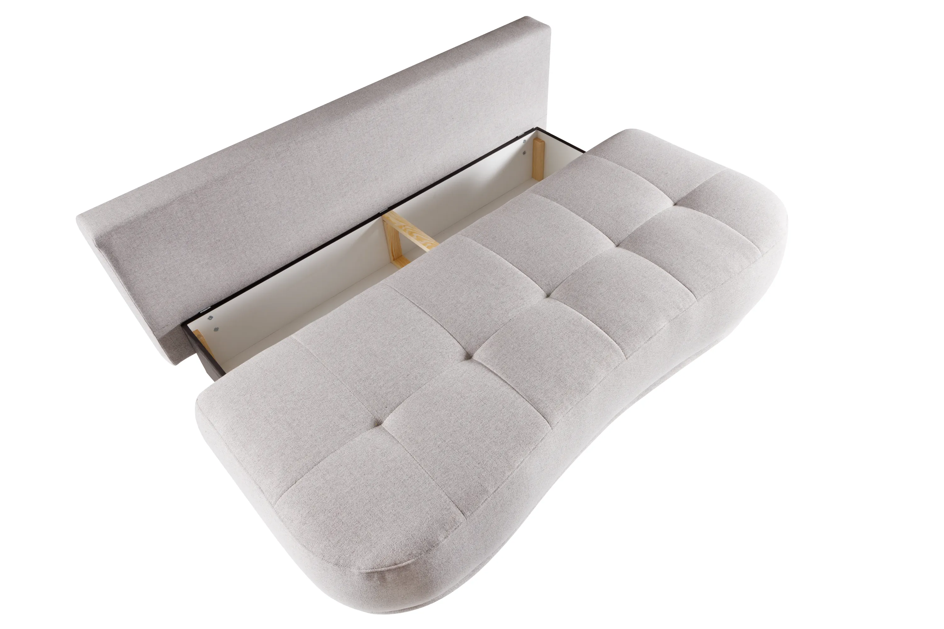 Sofa z funkcją spania Etna Neve 83 szarobeżowa — zdjęcie 7