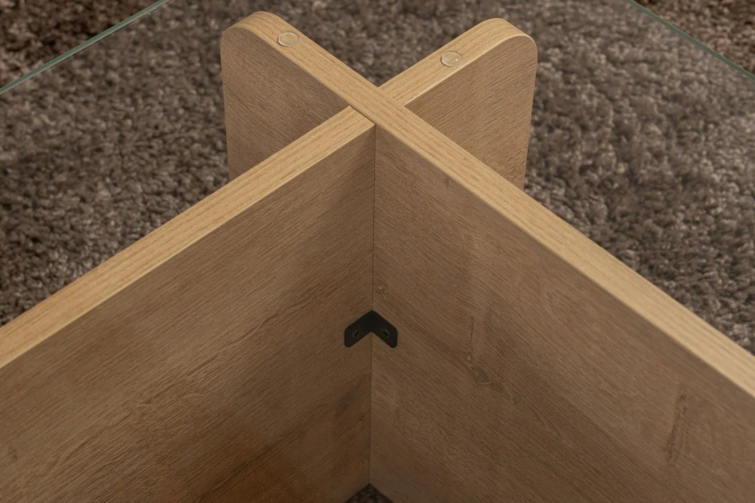 Stolik kawowy FLAVIO 65x105 cm dąb miodowy transpatentny - ASI_353NRD1116