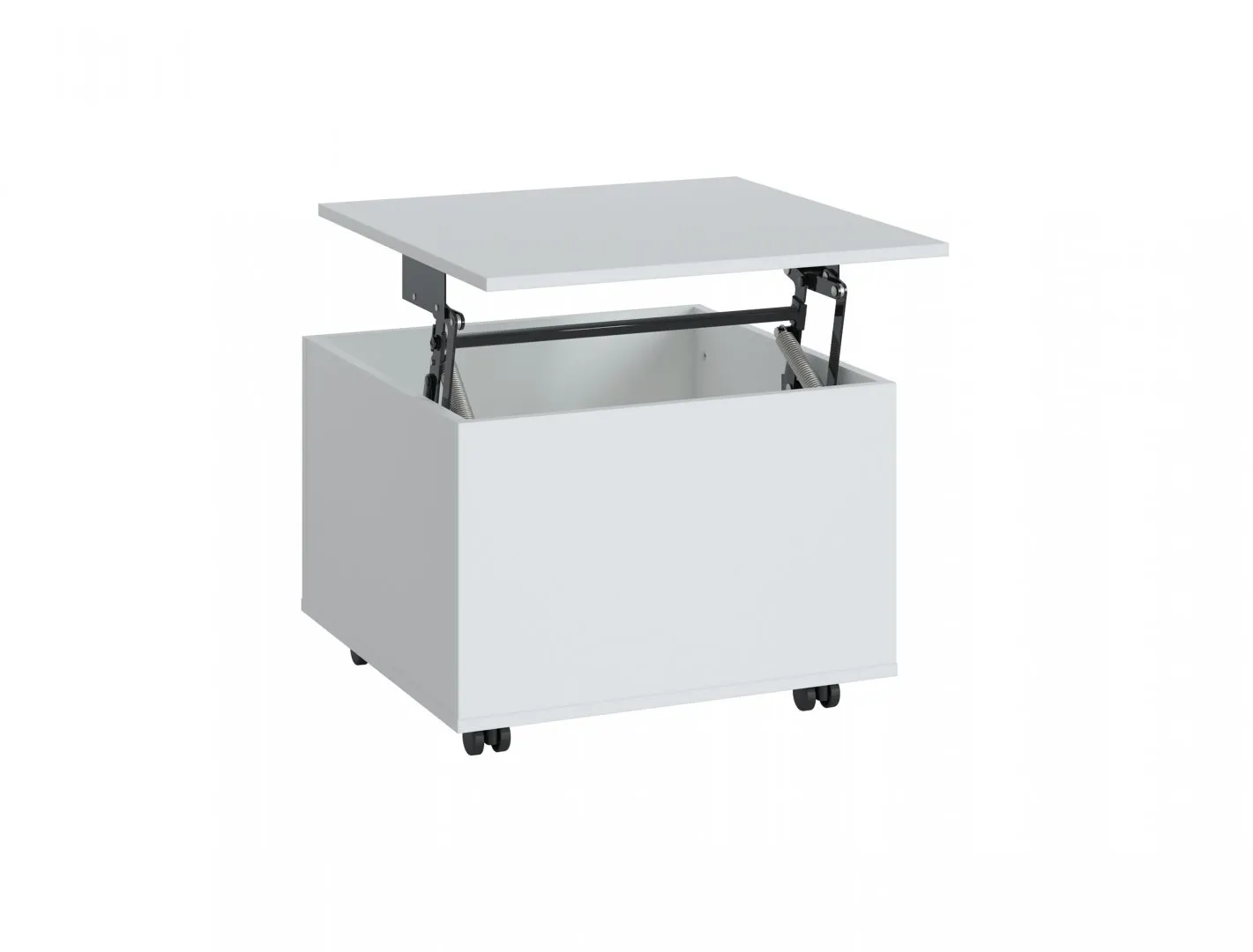 Stolik kawowy na kółkach z podnoszonym blatem MWTT03 1K Biały - 6000000011765