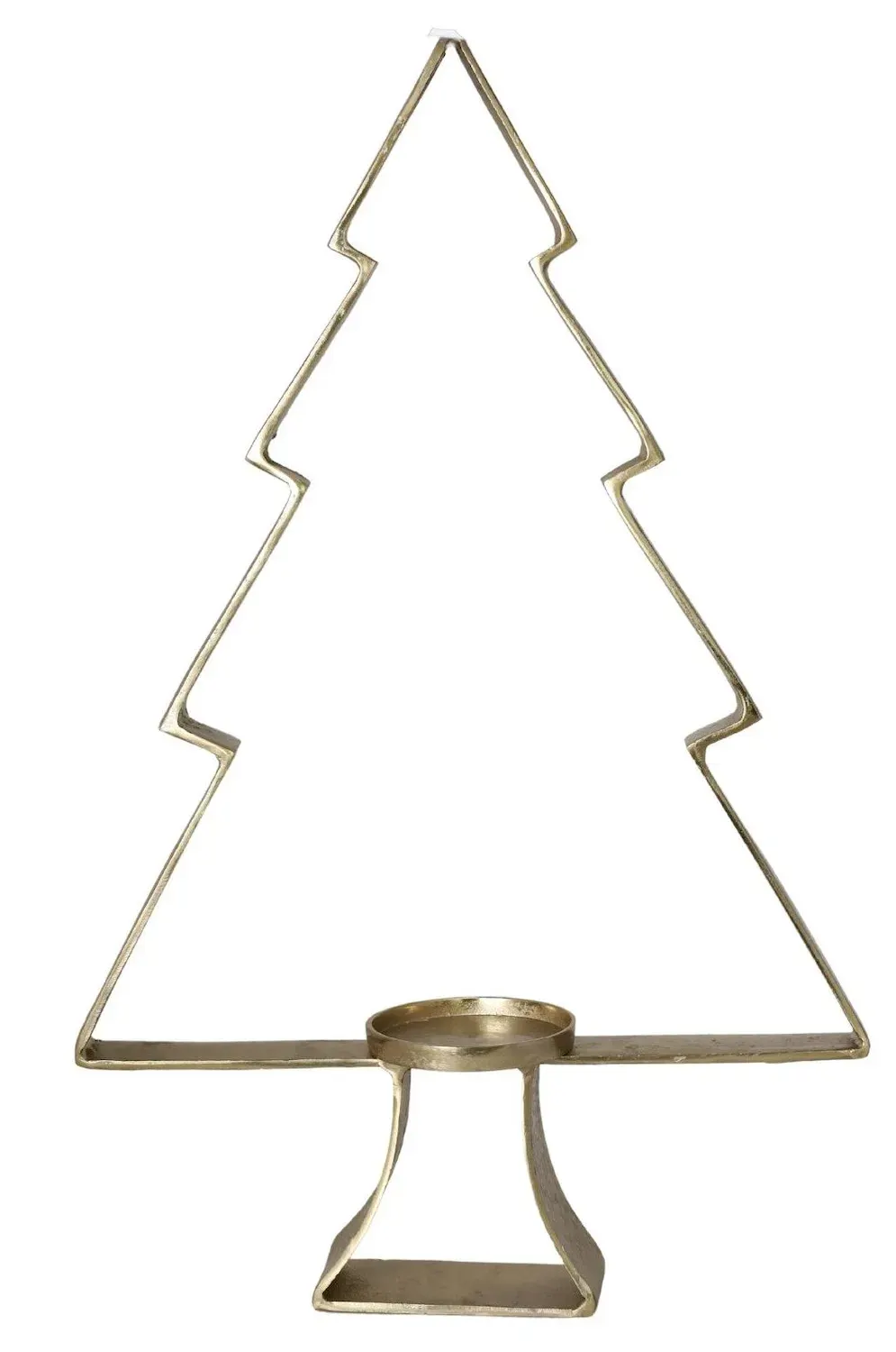 ŚWIECZNIK metalowy CHOINKA DUŻA złoty
