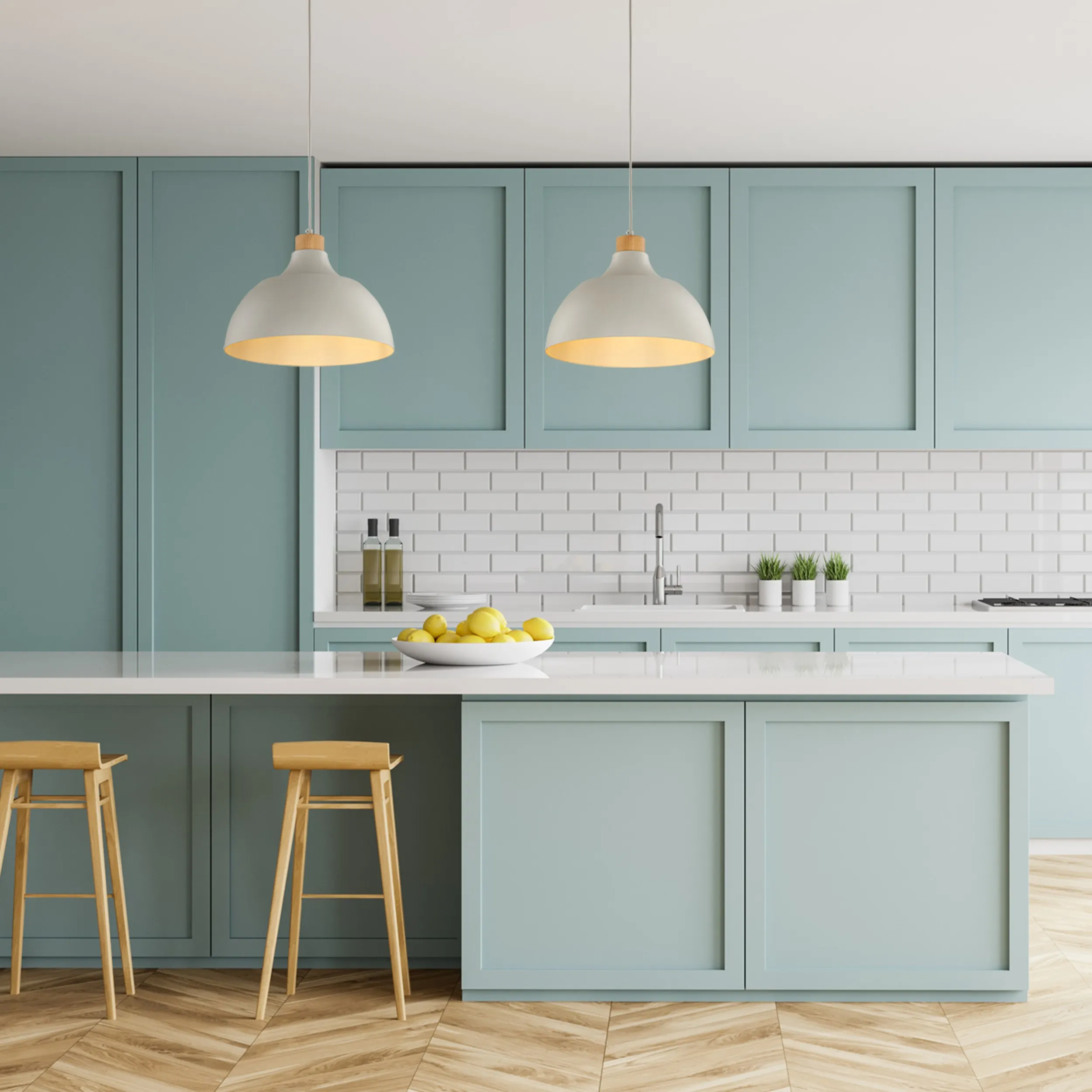 Lampa wisząca CAP beżowa z drewnianym elementem okrągła 170x34cm - TK_5664