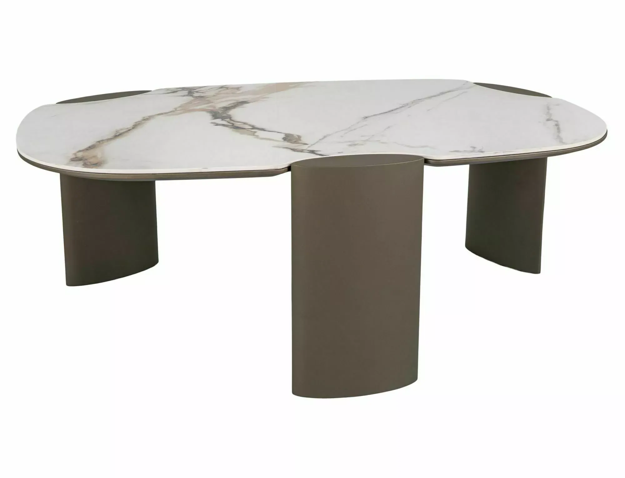 Stolik kawowy ADORO B CERAMIC 65x105 biały amber bianco miedziany