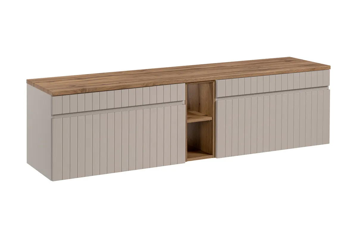 Zestaw meblowy SET-ICC z blatem 180x46, kaszmirowy, dąb coast evoke