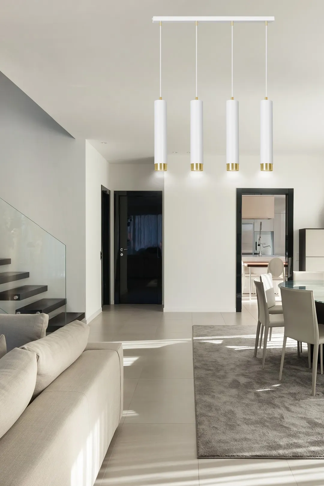 Lampa wisząca KIBO 4 biały złoty — zdjęcie 4