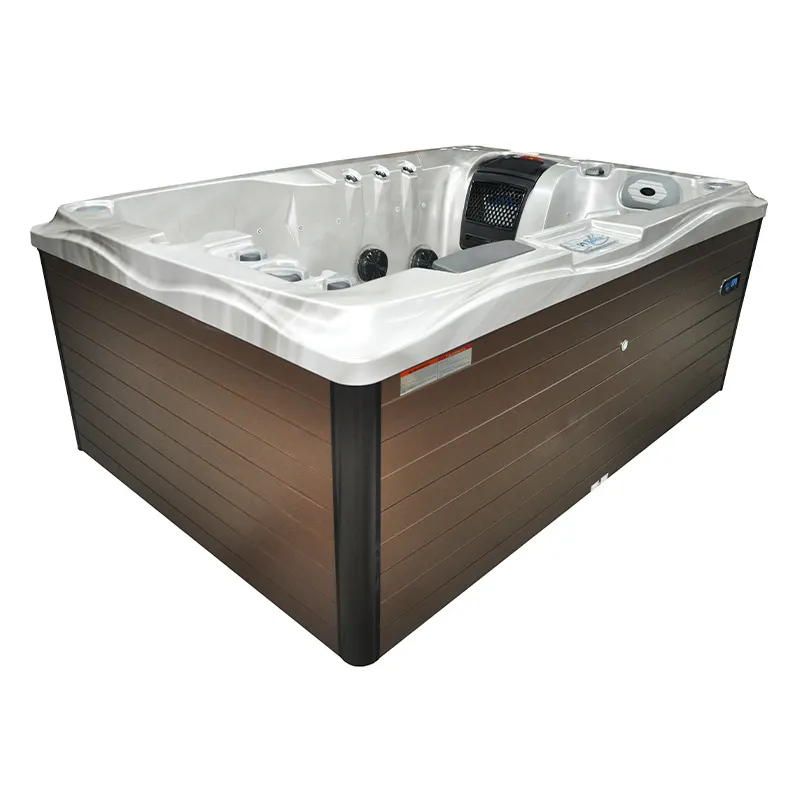 Jacuzzi ogrodowe 2-os. z hydromasażem SPA-749 200x135 cm biały/brązowy - HS_SPA749-3284