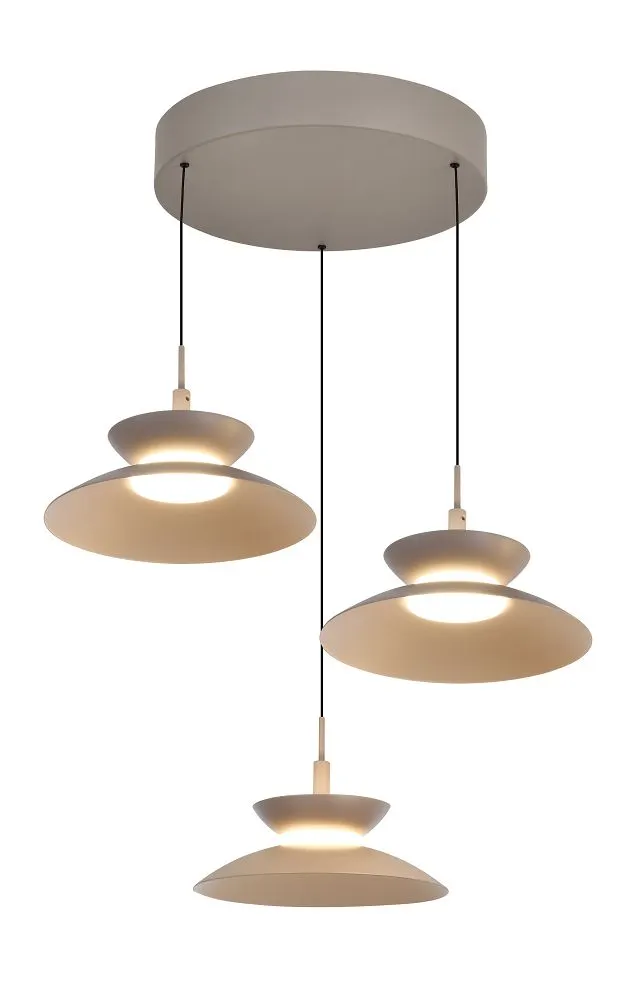 Lampa wisząca okrągła GUBBIO 3 LED kaszmirowa