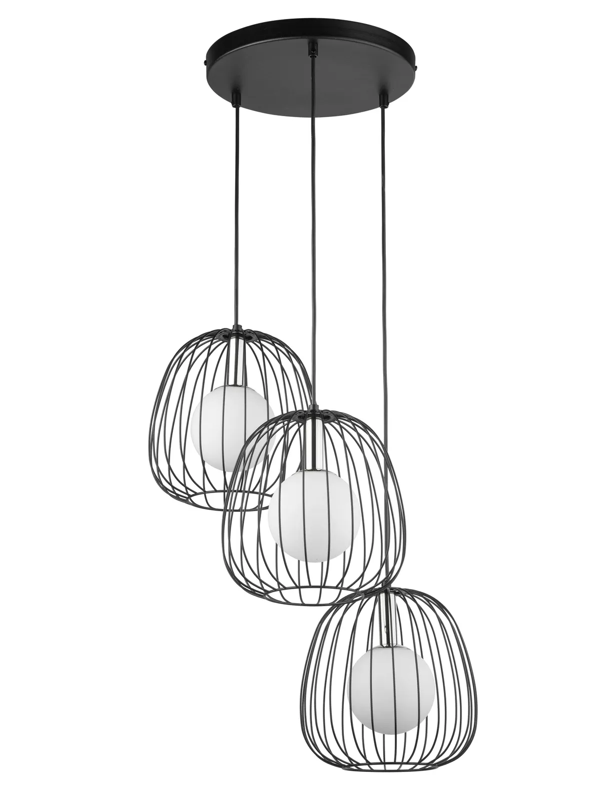 Lampa wisząca BELL 3 czarno-srebrna