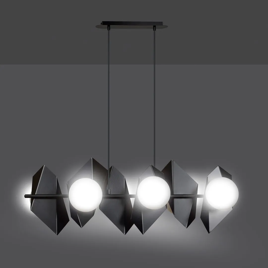 Lampa wisząca DRIFTON 6 czarny biały — zdjęcie 3