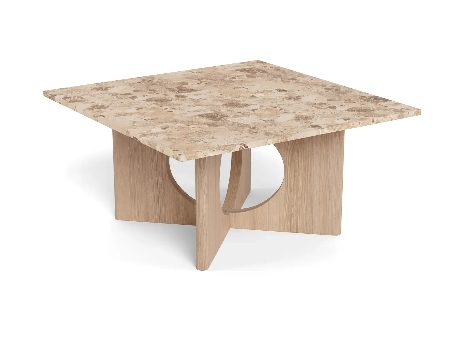 Stolik kawowy FOLEY 80 cm latte mat dąb bielony - H000025540