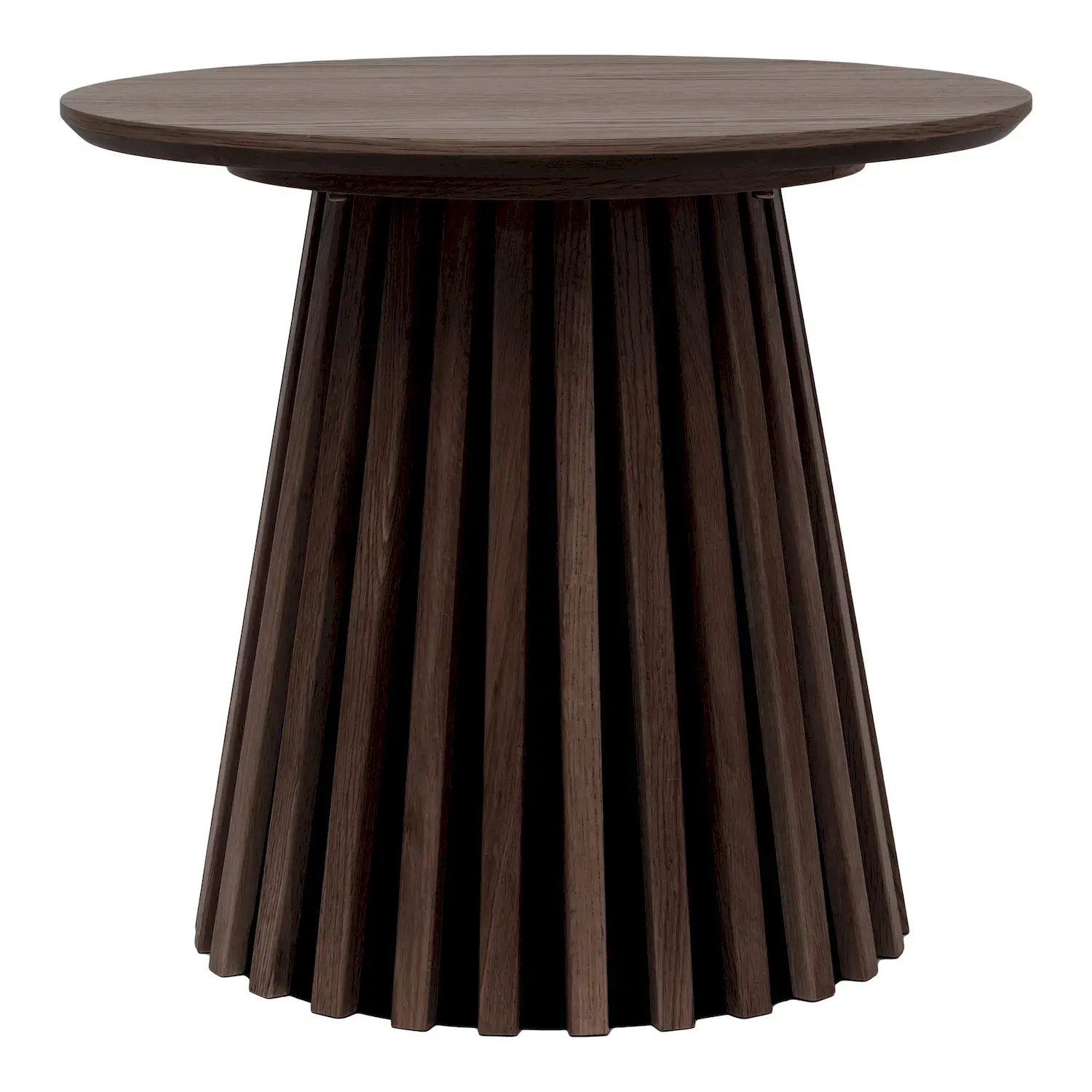 Stolik boczny OSAKA okrągły 50cm fornir dębowy wędzony - 2102086