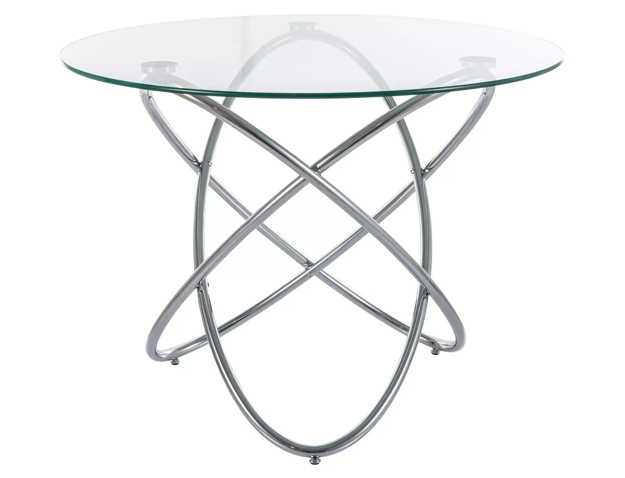 Stół okrągły ORBIT 100 cm szklany blat/chromowane nogi