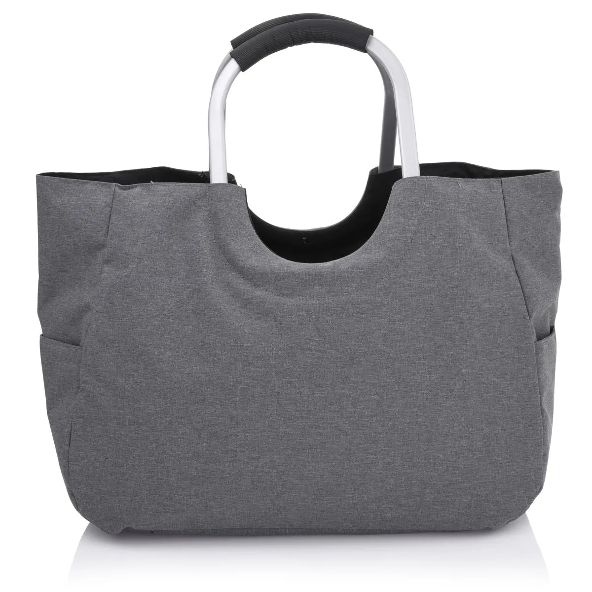 torba, materiał‑tkanina, szara, duża, torba na ramię