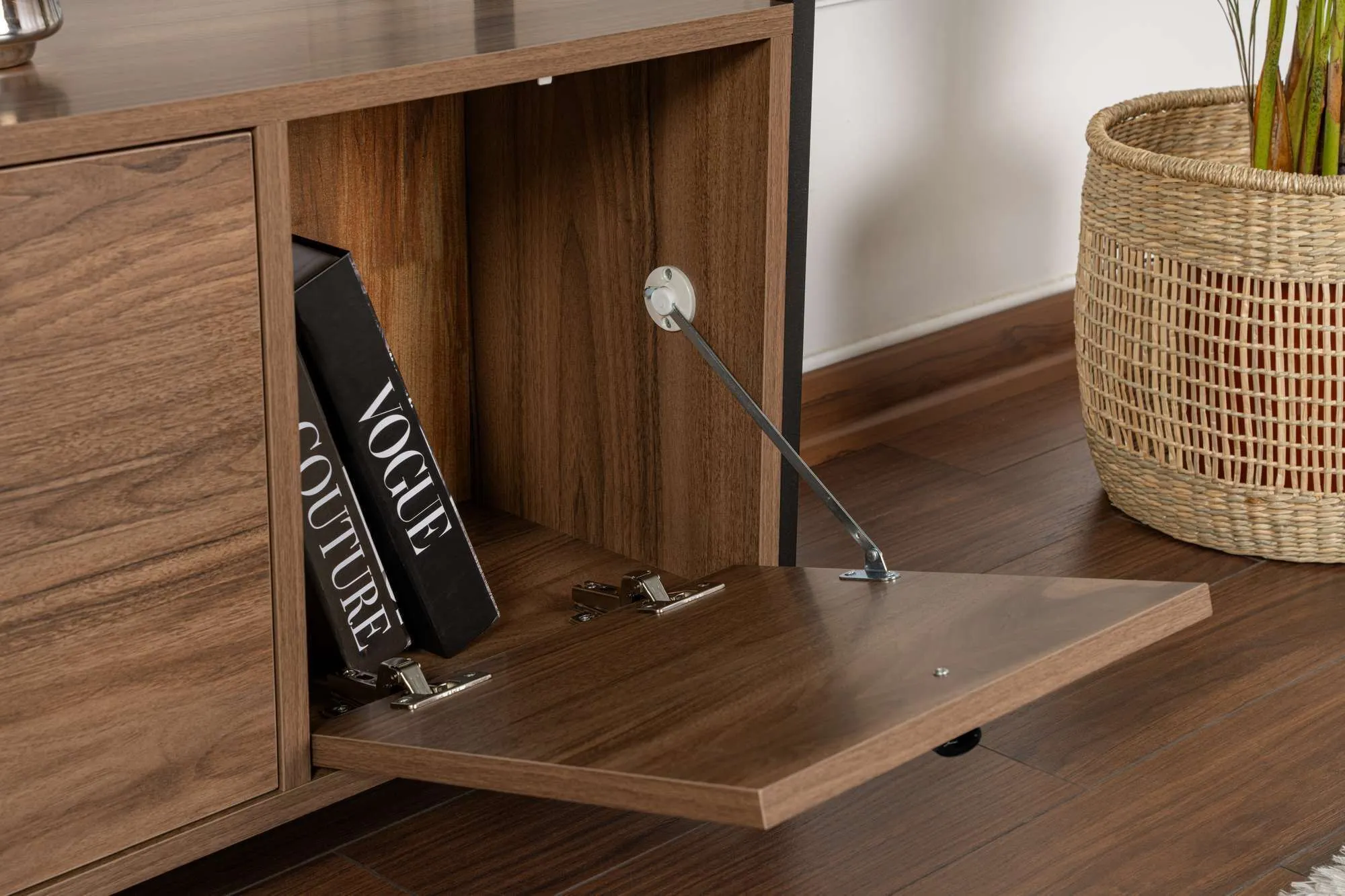 Konsola 3-drzwiowa SOLACE orzech czarny stelaż - ASI_241NRD1343